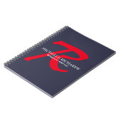 Monogram Blauw en Rode Makeup kunstenaar Notitieboek (Linkerzijde)
