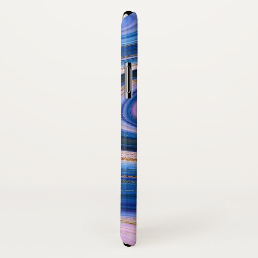 Monogram blauw en roze goudmarmer Case-Mate iPhone case (Achterkant / rechts)