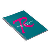 Monogram Blauw en Roze Makeup Artist Notitieboek (Rechterzijde)