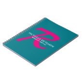 Monogram Blauw en Roze Makeup Artist Notitieboek (Linkerzijde)