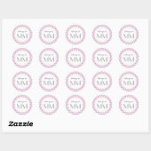 Monogram Blauw en Roze Stippen - DIY Labels (Vel)