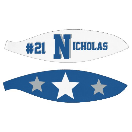 Monogram Blauw en Wit Basketbal (Panelen)