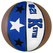 Monogram Blauw en Wit Basketbal (Verticaal)