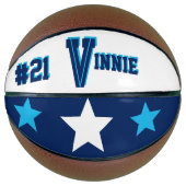 Monogram Blauw en Wit Basketbal (Voorkant)
