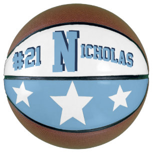 Monogram blauw en wit basketbal