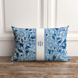 Monogram Blauw en Wit Chinoiserie Kussen