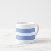 Monogram blauw en wit gestreept espresso kop (Voorkant rechts)