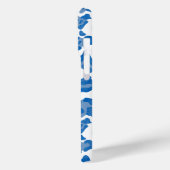 Monogram Blauw en Wit Luipaard Print Case-Mate iPhone Case (Achterkant / Links)