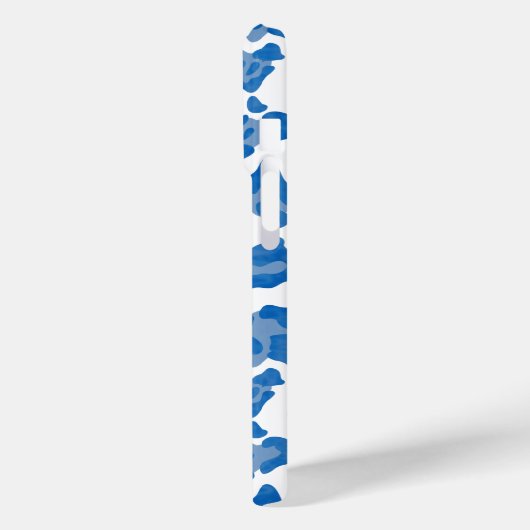 Monogram Blauw en Wit Luipaard Print Case-Mate iPhone Case (Achterkant / Links)