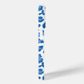 Monogram Blauw en Wit Luipaard Print Case-Mate iPhone Case (Achterkant / Rechts)