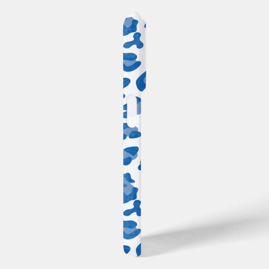 Monogram Blauw en Wit Luipaard Print Case-Mate iPhone Case (Achterkant / Rechts)