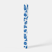 Monogram Blauw en Wit Luipaard Print iPhone Hoesje (Rechterkant)