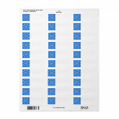 Monogram blauw en wit Polka Dot Pattern. Custom. Etiket (Full Sheet)