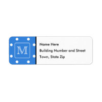 Monogram blauw en wit Polka Dot Pattern. Custom.