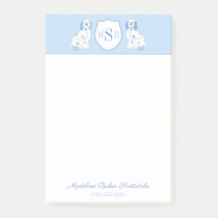 Monogram blauw en wit Staffordshire Spaniels Post-it® Notes