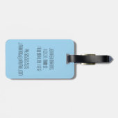 Monogram blauw Floral Pattern Elephants Bagagelabel (Achterkant horizontaal)