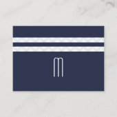 Monogram blauw / Floral Stripe Patroon Visitekaartje (Voorkant)