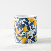 Monogram Blauw Geel Citrus Citrus Koffiemok (Center)