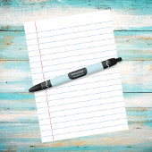 Monogram blauw gekleurde krayon van pasta zwarte inkt pen