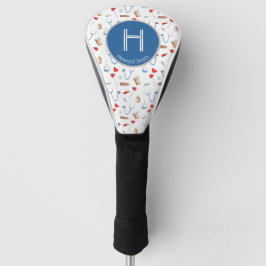Monogram Blauw Gepersonaliseerd Dokter Instrumenta Golfheadcover