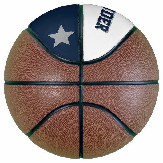 Monogram Blauw, Grijs en Wit Basketbal (Rechts)