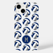 Monogram blauw grijs volleyballen patroon Case-Mate iPhone case (Achterkant)