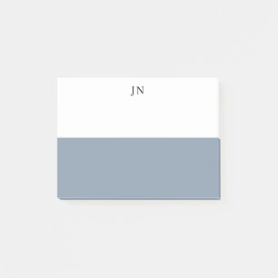 Monogram blauw grijs wit kleurenblok post-it® notes