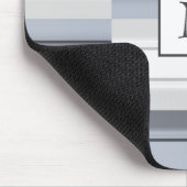 Monogram blauw- grijze rechthoek muismat (Hoek)