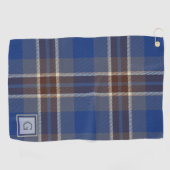 Monogram blauw grijze toneelcadeaus voor mannen Ge Golfhanddoek (Horizontaal)