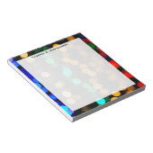 Monogram Blauw, Groen, Rood, Goud Abstract Geometr Notitieblok (Schuin)