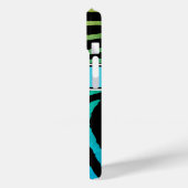 Monogram Blauw, Groen, Zwart Zebra Strepen Case-Mate iPhone Case (Achterkant / Links)