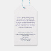 Monogram Blauw Handgemaakte Kleding Designer Label Cadeaulabel (Achterkant)