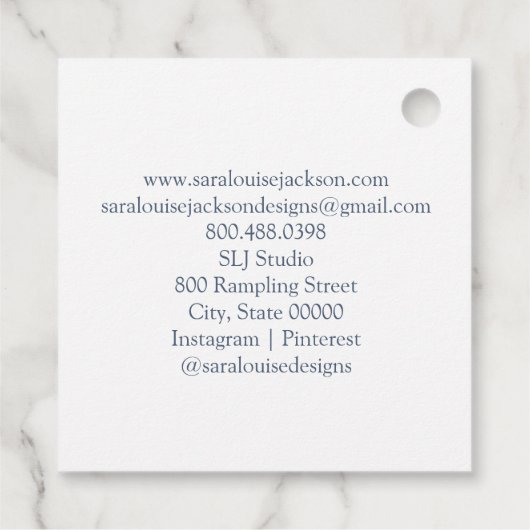 Monogram Blauw Handgemaakte Kleding Designer Produ Bedankjes Labels (Achterkant)