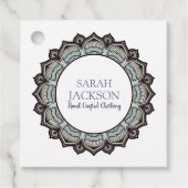 Monogram Blauw Handgemaakte Kleding Designer Produ Bedankjes Labels (Voorkant)