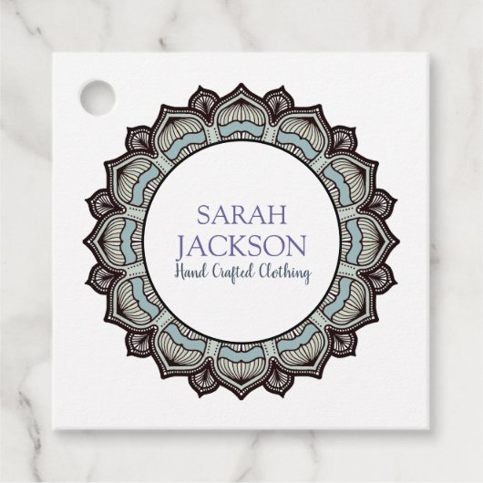 Monogram Blauw Handgemaakte Kleding Designer Produ Bedankjes Labels (Voorkant)