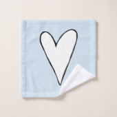 Monogram blauw hartverwarmingspatroon voor meisjes bad handdoek (Wasdoekje)