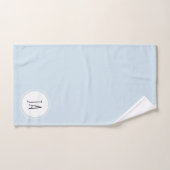 Monogram blauw hartverwarmingspatroon voor meisjes bad handdoek (Handdoek)