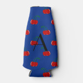 Monogram blauw kerspatroon flesjeskoeler (Voorkant)