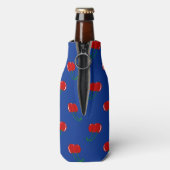 Monogram blauw kerspatroon flesjeskoeler (Fles Achterkant)