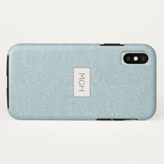 Monogram  blauw Larkspur-ventilatorpatroon Case-Mate iPhone Case (Achterkant (horizontaal))