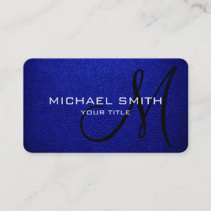 Monogram blauw leder Kijk Visitekaartje