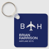 Monogram blauw Logo Sleutelhanger (Voorkant)