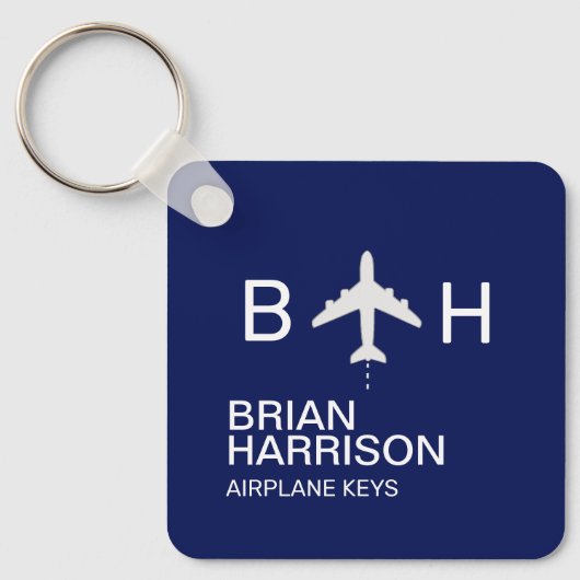 Monogram blauw Logo Sleutelhanger (Voorkant)