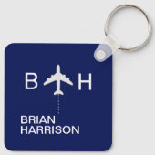 Monogram blauw Logo Sleutelhanger (Achterkant)