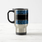 Monogram blauw luipspatroon reisbeker (Links)