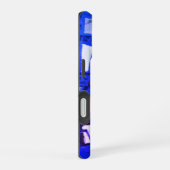 Monogram blauw marine indigo abstract kleurrijk fe iPhone 16 hoesje (Rechterkant)