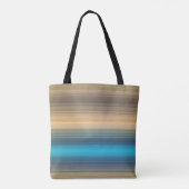 Monogram blauw, marineschaai en bruine streep tote bag (Achterkant)