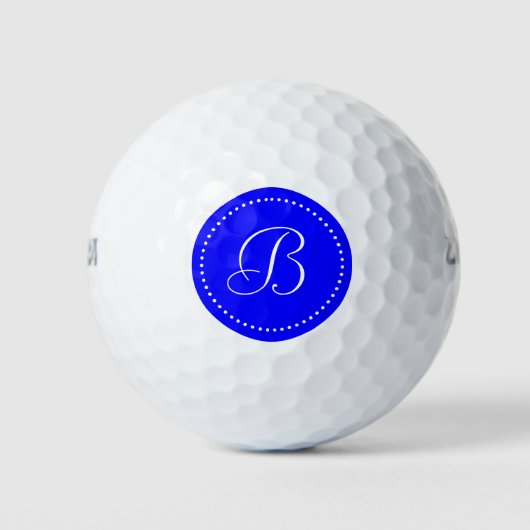 Monogram Blauw met Stippen Golfballen (Voorkant)