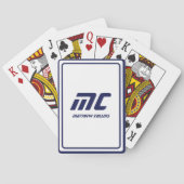 Monogram Blauw Minimalistische Naam Modern Tekst H Pokerkaarten (Achterkant)