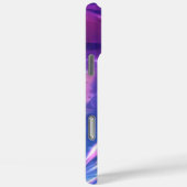 Monogram blauw opaalachtig paarse streep iriserend Case-Mate iPhone case (Achterkant / Rechts)